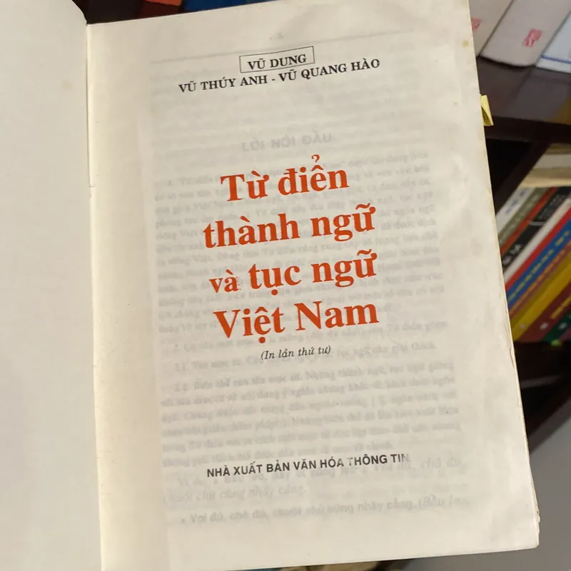 TỬ ĐIỂN THÀNH NGỮ VÀ TỤC NGỮ VIỆT NAM, BẢN BÌA CỨNG, XUẤT BẢN NĂM 2000 475642