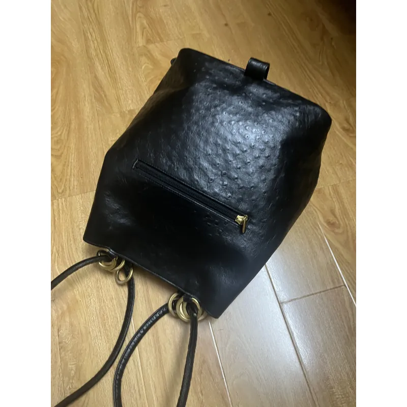 Balo nữ 24x31x14 da thật dập vân đà điểu 2hand 996738