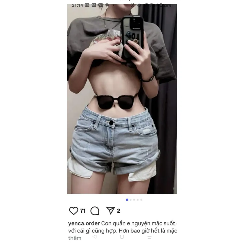 Pass quần short jean nữ  750952