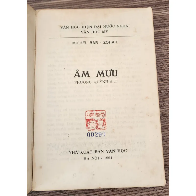Tiểu thuyết Mỹ: ÂM MƯU (Michel Barzohar) - 434 trang  784746