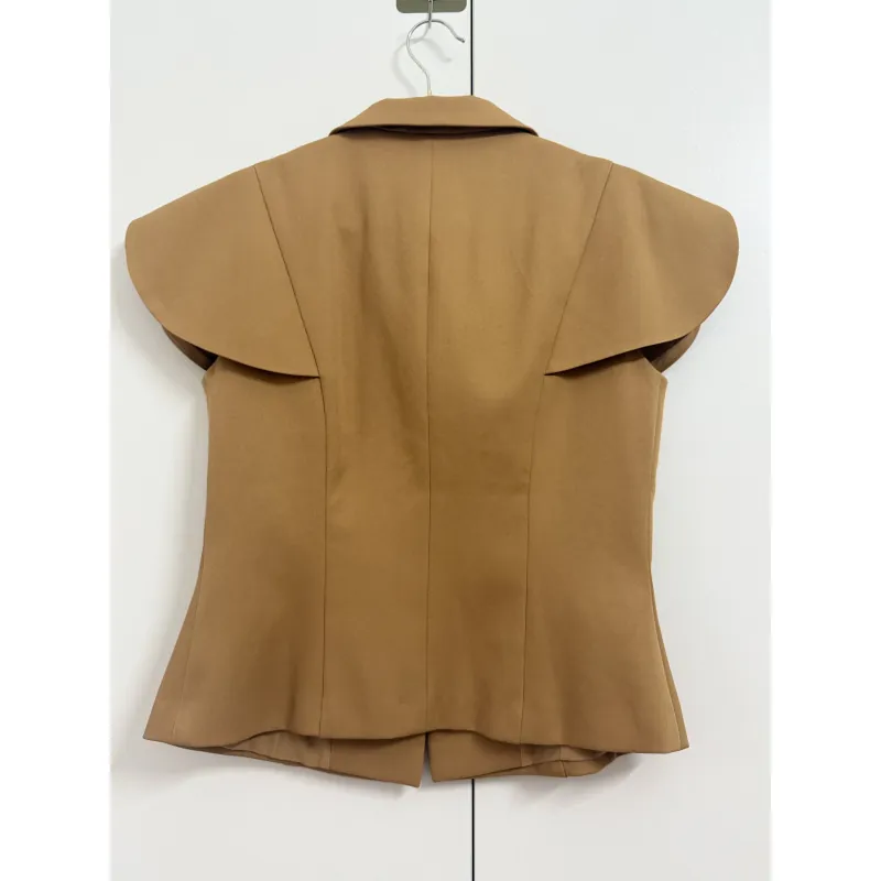 Áo sơmi  kiểu cổ vest od Hàn sz M màu nâu sóc mới 99% 929872