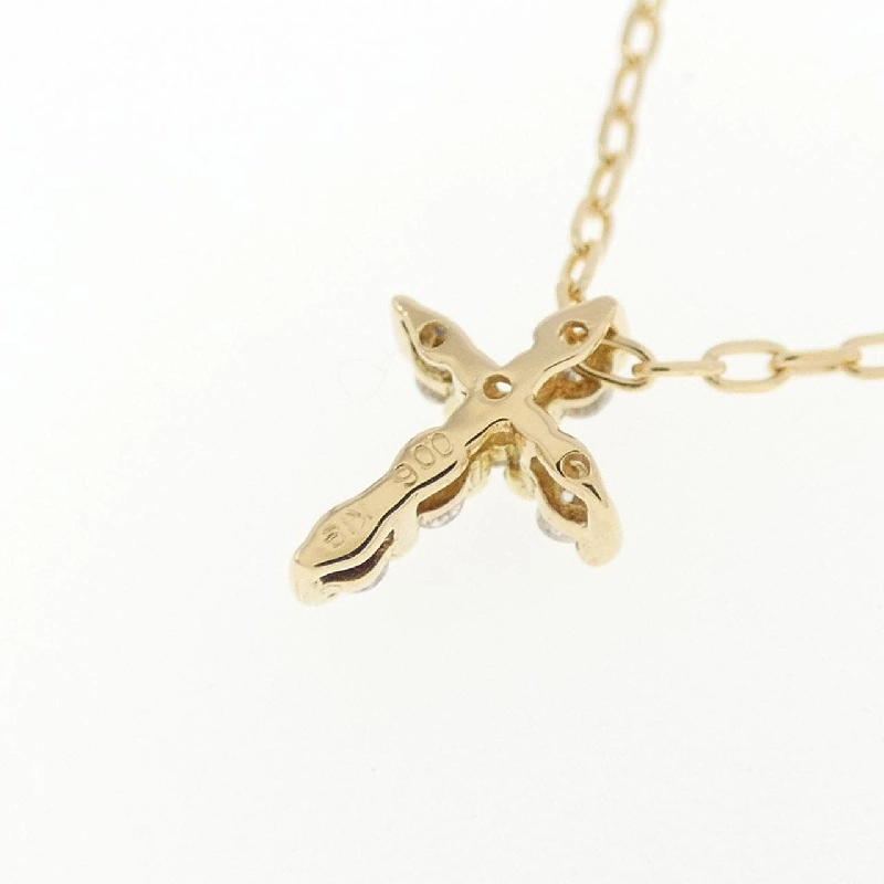 K18YG Dây chuyền kim cương chéo 0.06CT - Hàng hiệu chính hãng 858347