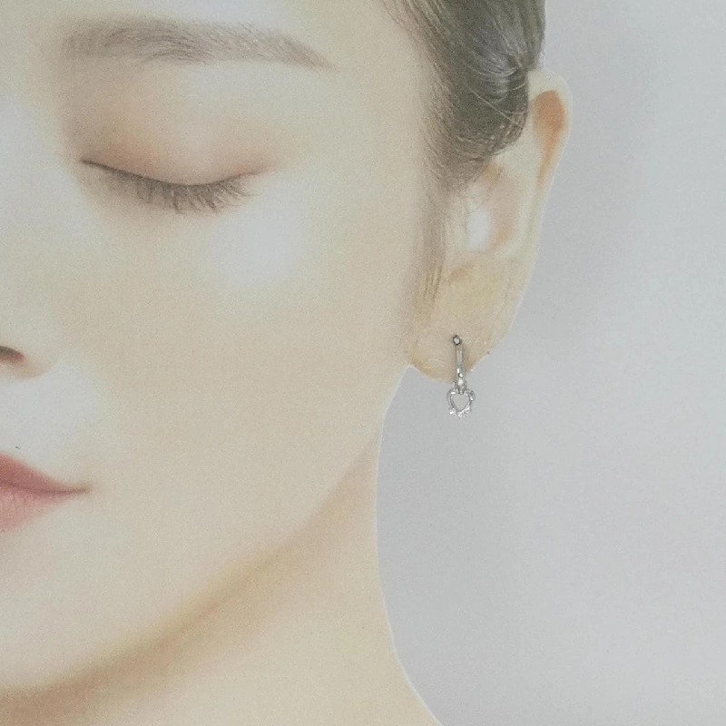 K18WG Bông tai hình trái tim kim cương 0.08CT - Hàng hiệu Chính hãng 873175