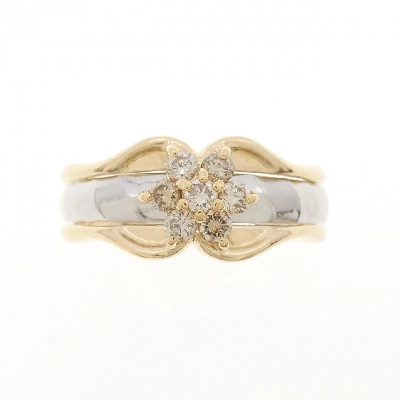 Nhẫn kim cương hoa K18YG/PT900 0.25CT 670557