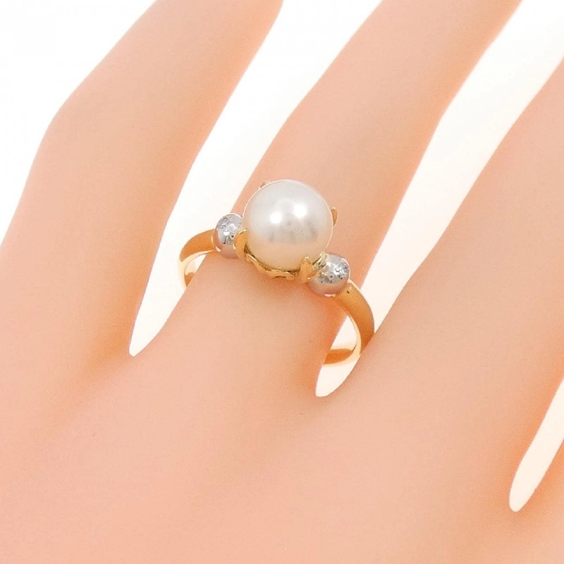 Nhẫn ngọc trai Akoya K18YG/PT900 7.5mm - Hàng hiệu Authentic 851825