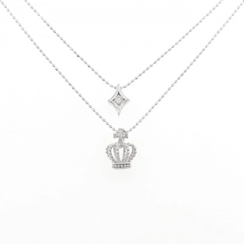 K18WG Vương miện Dây chuyền Kim cương 0.061CT - Hàng hiệu Chính hãng 857328