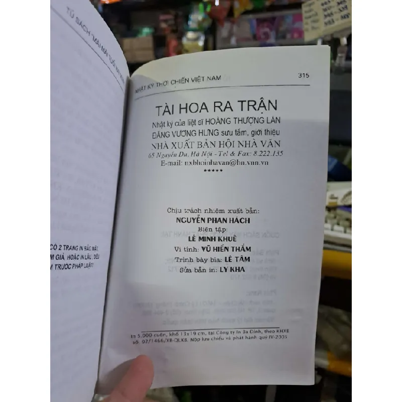 Tài hoa ra trận - nhật ký của liệt sĩ Hoàng Thượng Lân VĂN HỌC VAVO0910 588645
