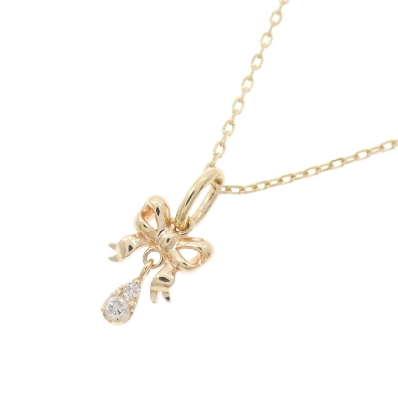 K10YG Ruy băng Dây chuyền kim cương - Hàng hiệu Chính hãng 857885