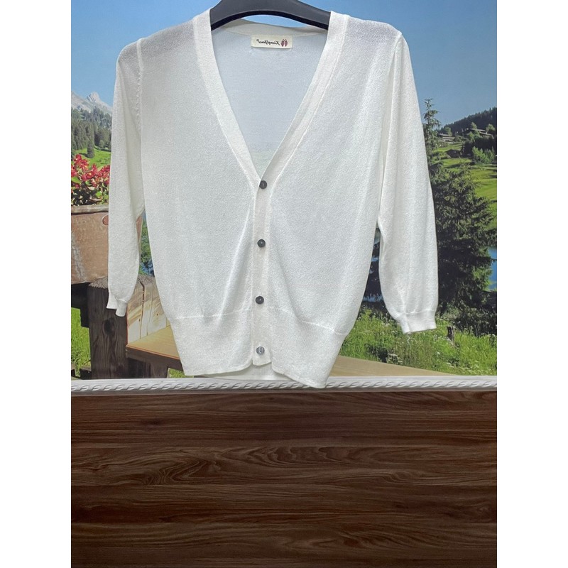 Áo khoác len cardigan trắng mỏng size S - mới 99% 78749