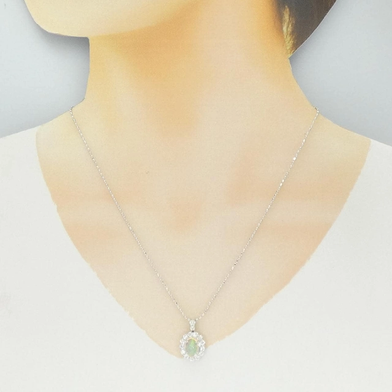 K18WG Opal Necklace 1.34CT - Hàng hiệu Authentic 857959