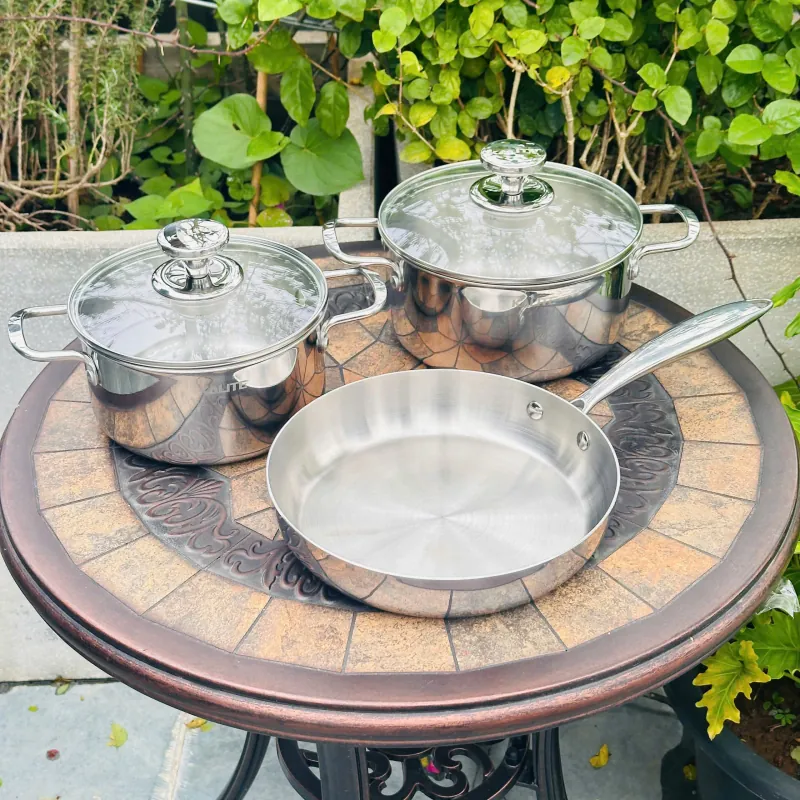 🍲 Bộ Nồi Chảo Inox Liền Khối KALITE ECO Trio – Inox 304 An Toàn, 3 Lớp Bắt Từ Tốt 740385