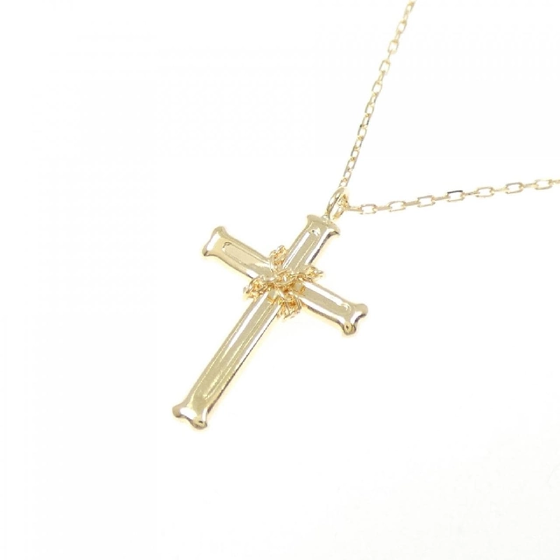 K18YG Dây chuyền hình chữ thập - Hàng hiệu Authentic 860861