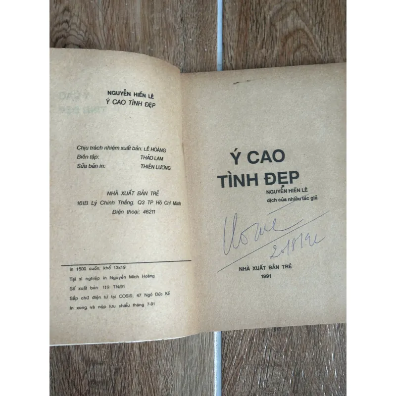 Ý Cao Tình Đẹp - Nguyễn Hiến Lê Sưu Tầm - NXB Trẻ 1991 728050