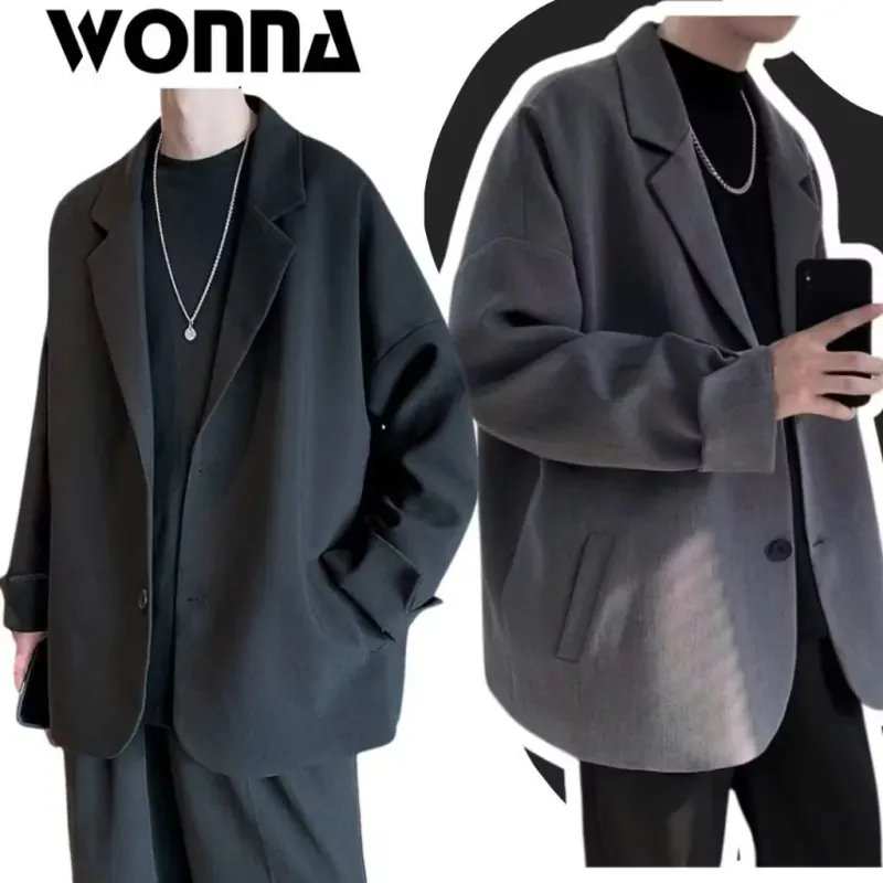 Áo khoác Unisex phong cách Hàn Quốc  màu đen đơn giản 990466