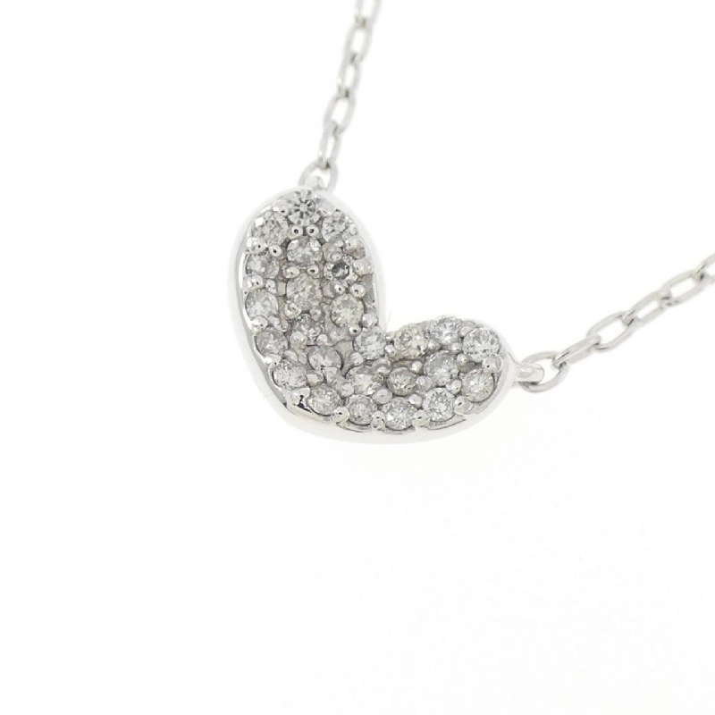 K18WG Pave Heart Diamond Necklace 0.12CT - Hàng hiệu Authentic 860246