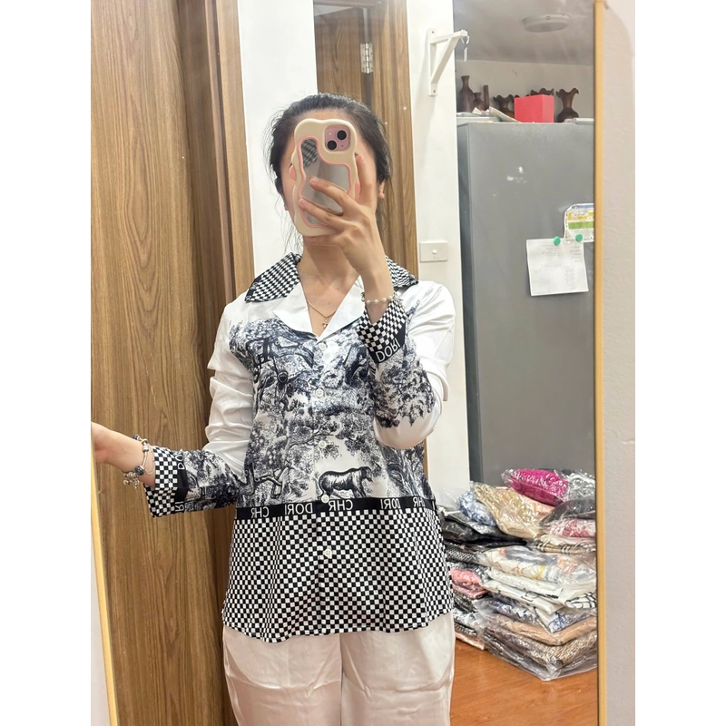 Pijama lụa dài tay 454867