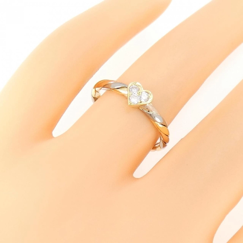 Nhẫn kim cương hình trái tim ba màu K18 673272