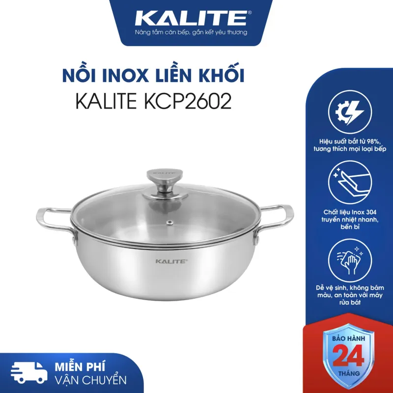 ✨ KALITE KCP2602 – Nồi inox liền khối chuẩn bếp hiện đại 751335