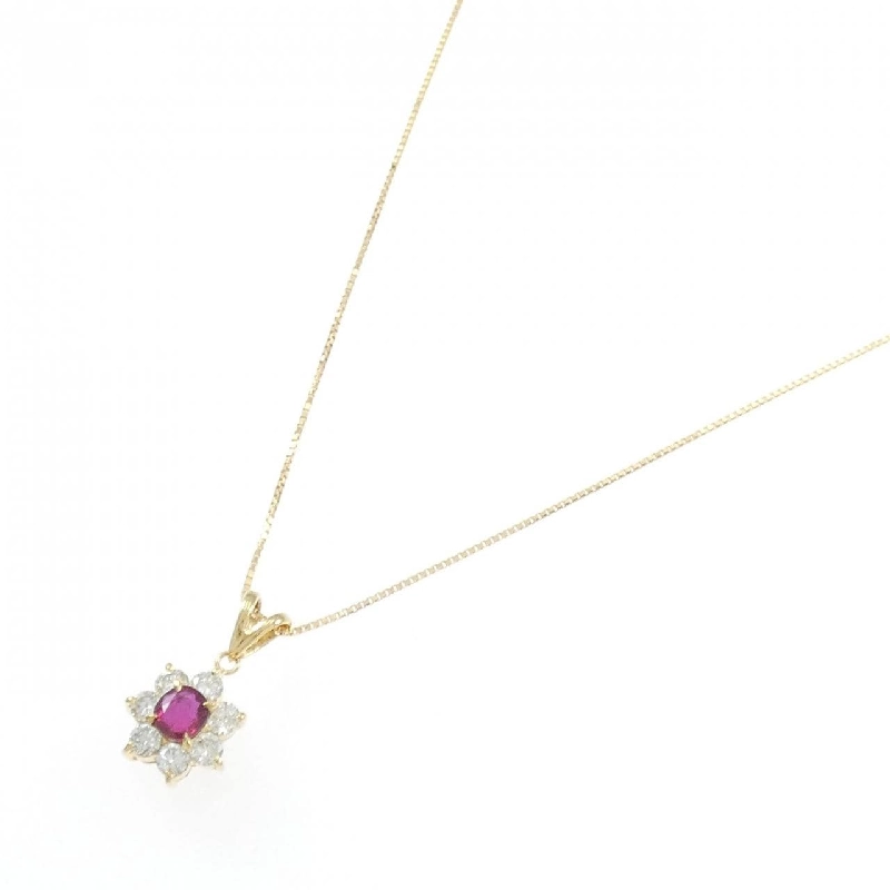 K18YG Dây chuyền Ruby 0.43CT - Hàng hiệu Chính hãng 864753