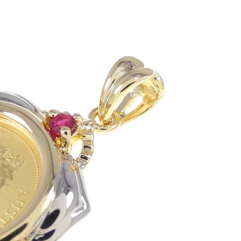 Mặt dây chuyền đồng xu Ruby 750YG/750WG (khung) - Hàng hiệu Authentic 866228