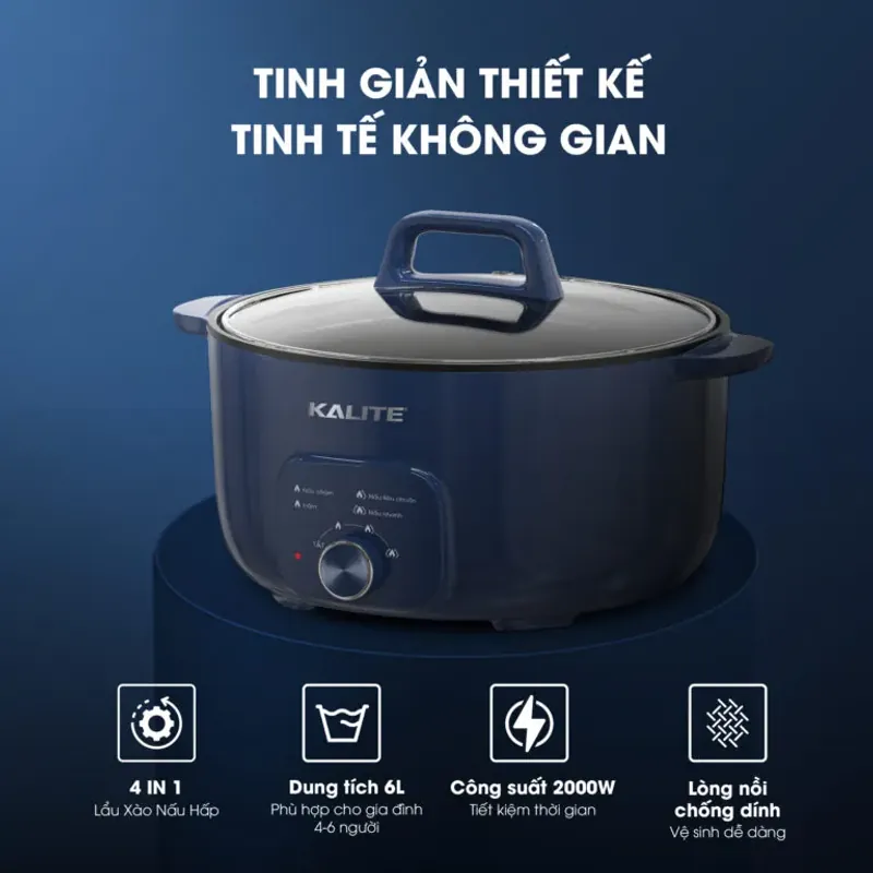 🍲 KALITE KL568 – Nồi lẩu điện dung tích lớn, nấu cực đã 733219
