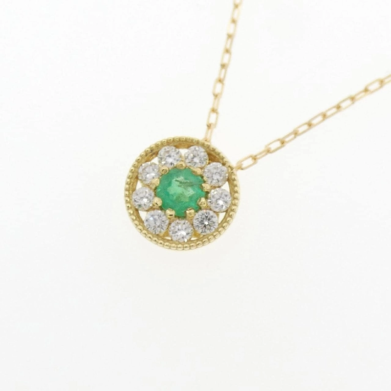 K18YG Dây chuyền ngọc lục bảo 0.12CT - Hàng hiệu Chính hãng 859286