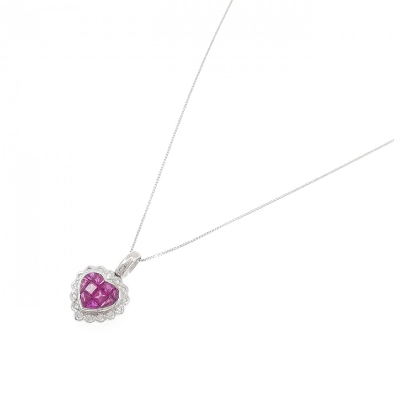 750WG/K18WG Mặt Dây Chuyền Hình Trái Tim Đá Ruby 1.4CT - Hàng hiệu Chính Hãng 856948