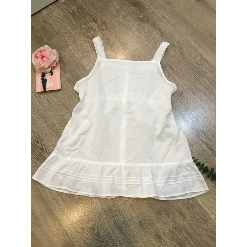 [Siêu Phẩm Nhật] Áo cami áo hai dây xếp ly phối ren có dây thắt nơ dáng xoè bèo tiểu thư 695476