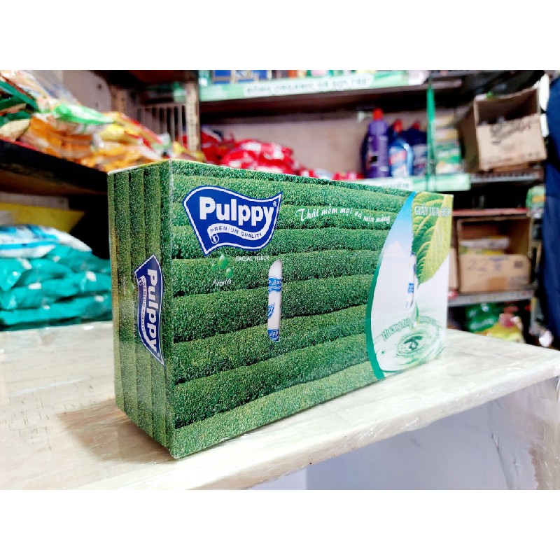 Khăn giấy lụa hộp giấy Pulppy 2 lớp - 100 tờ HCM0703 74338