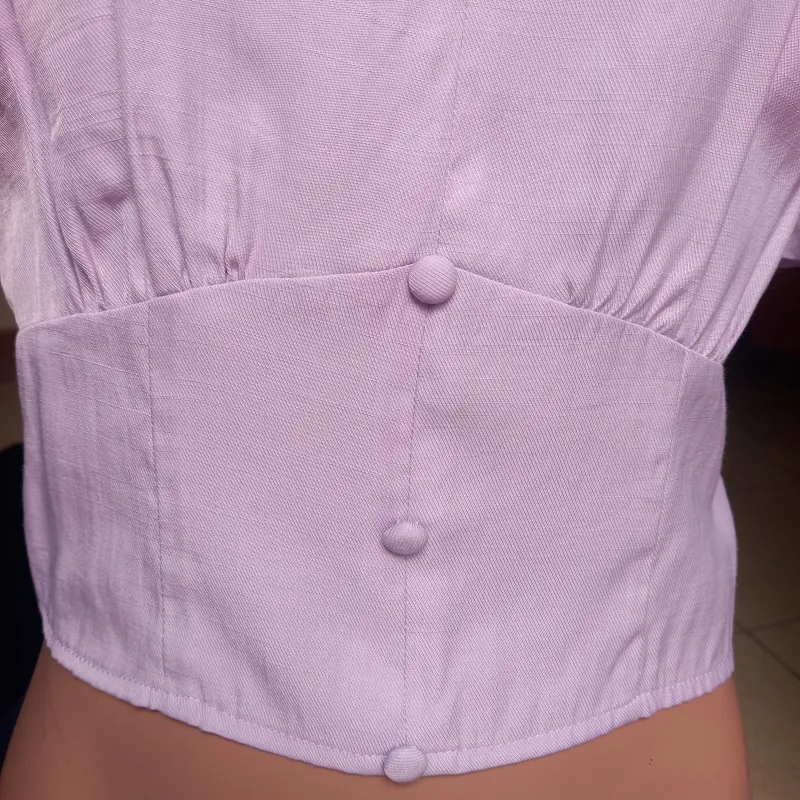 Áo sơ mi nữ kiểu size M màu tím và kẻ caro, chất liệu thô mát nhẹ Không Có Lỗi 1021133