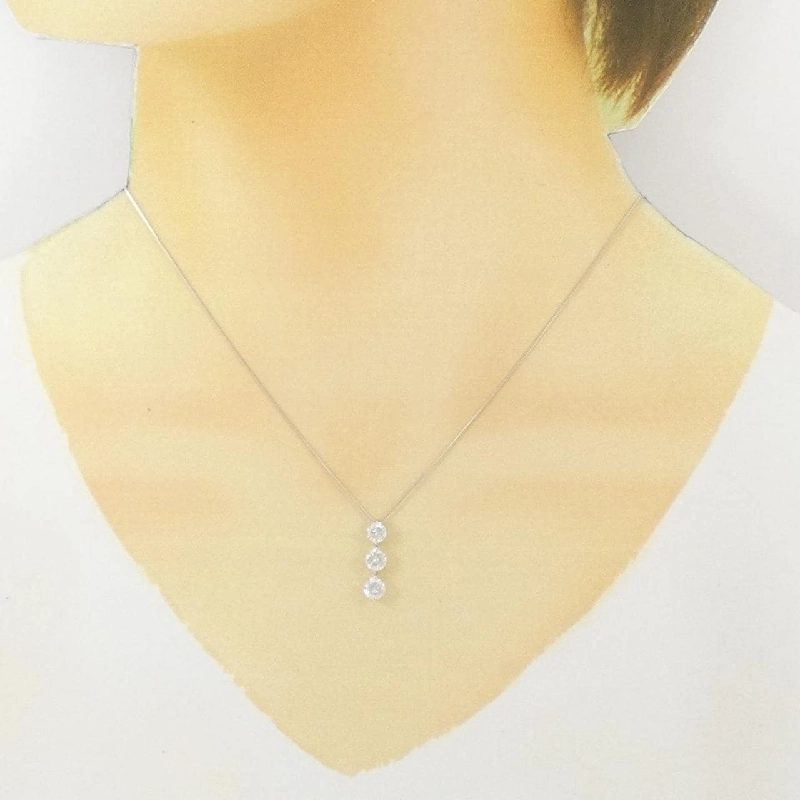 K18WG Dây chuyền kim cương ba viên 1.00CT - Hàng hiệu Chính hãng 860659