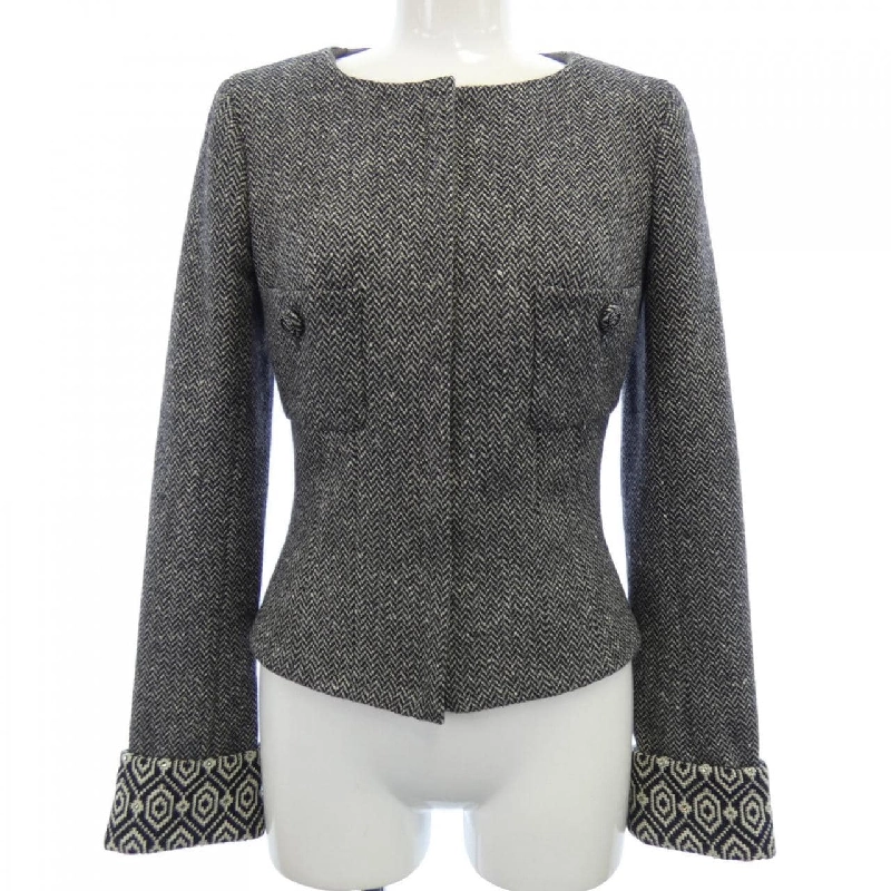 Jacket không cổ CHANEL P33328W04149 - Hàng hiệu Authentic 822355