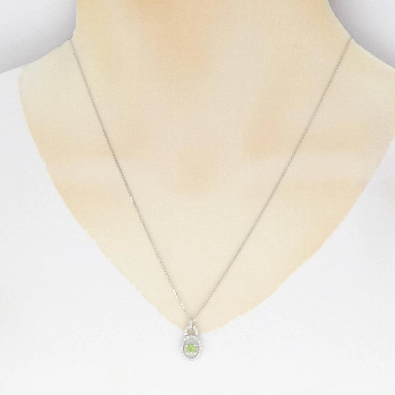 K18WG Đá Garnet Demantoid Dây Chuyền 0.30CT - Hàng hiệu Chính hãng 860163