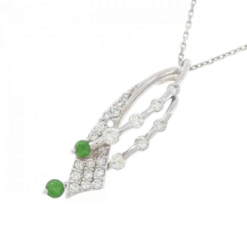 K18WG Đá Garnet Demantoid Dây Chuyền 0.22CT - Hàng hiệu Chính hãng 860656