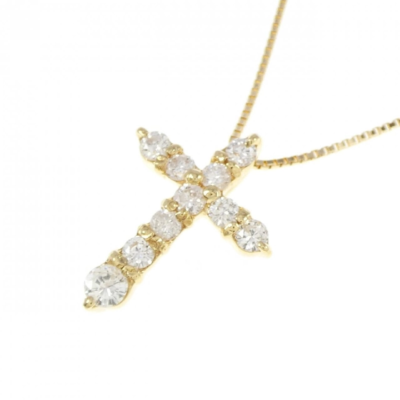 K18YG Dây chuyền kim cương chéo 0.51CT - Hàng hiệu Chính hãng 861566