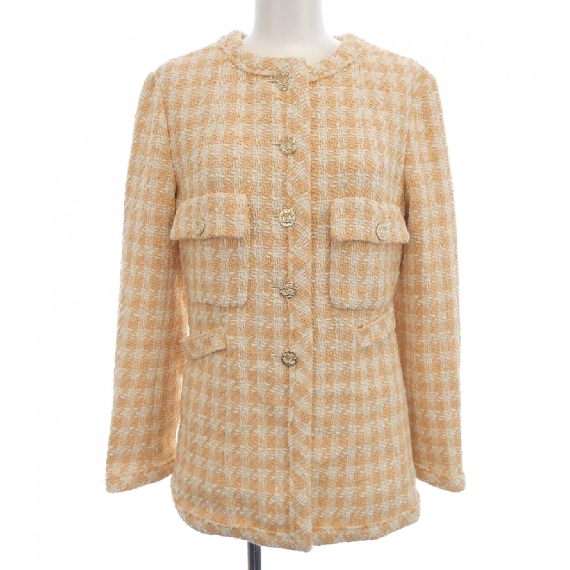 【Mã giảm giá】Áo khoác không cổ CHANEL 643400