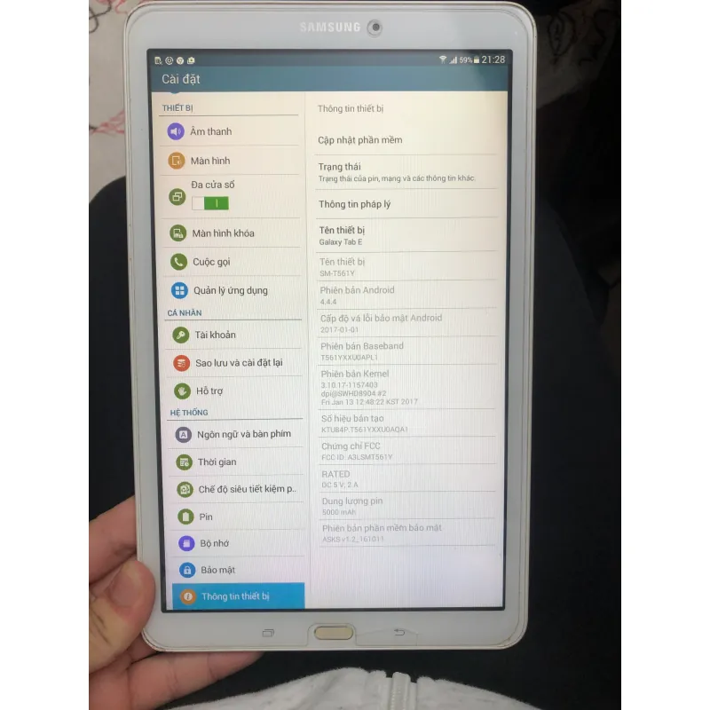 Máy tính bảng Samsung Galaxy Tab E 9.6 inch 16GB màu trắng 784390