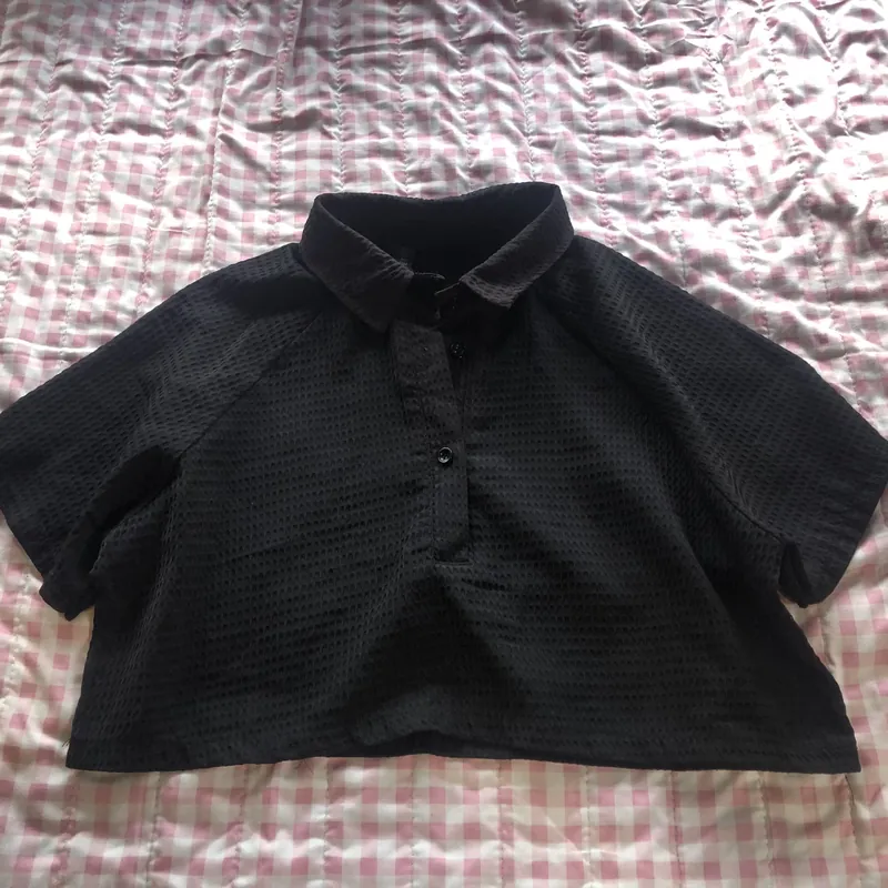 Áo crop cổ sơ mi 594163