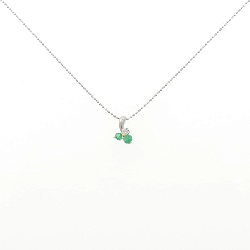 K18/PT900/PT850 Dây chuyền ngọc lục bảo 0.13CT - Hàng hiệu Chính hãng 858528