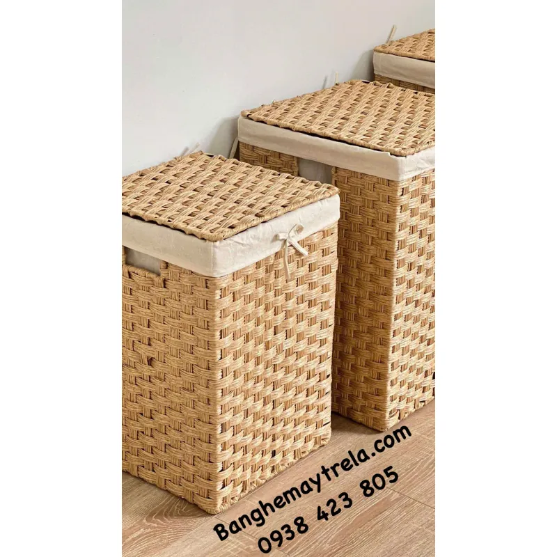 Giỏ vuông đan mây nhựa 1031775