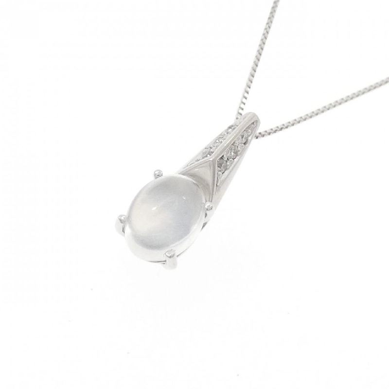 K18WG Dây chuyền đá mặt trăng - Hàng hiệu Authentic 858830