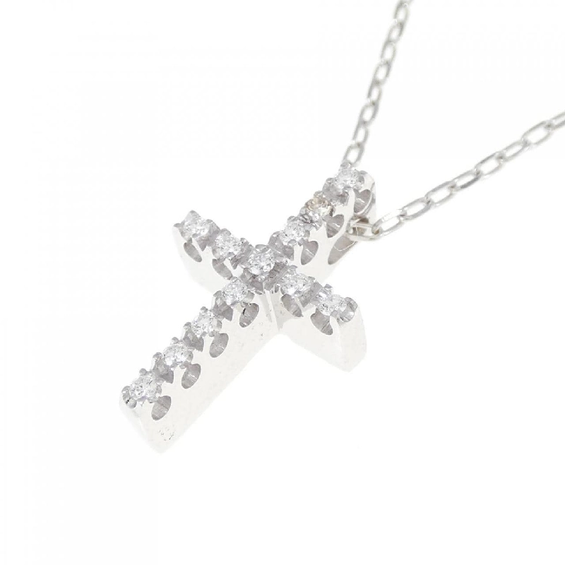 K18WG Dây chuyền kim cương hình chữ thập - Hàng hiệu Authentic 862840