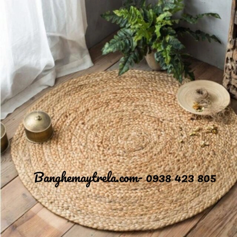 Thảm lục bình tròn tráng trí decor 490469