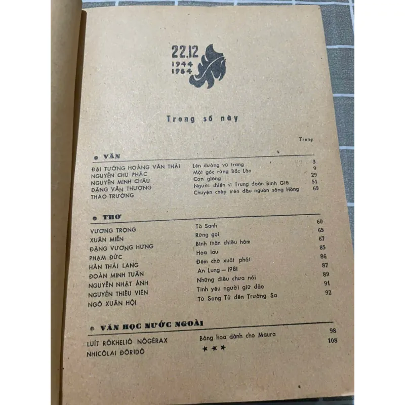 TẠP CHÍ VĂN NGHỆ QUÂN ĐỘI THÁNG 11.1984 556909