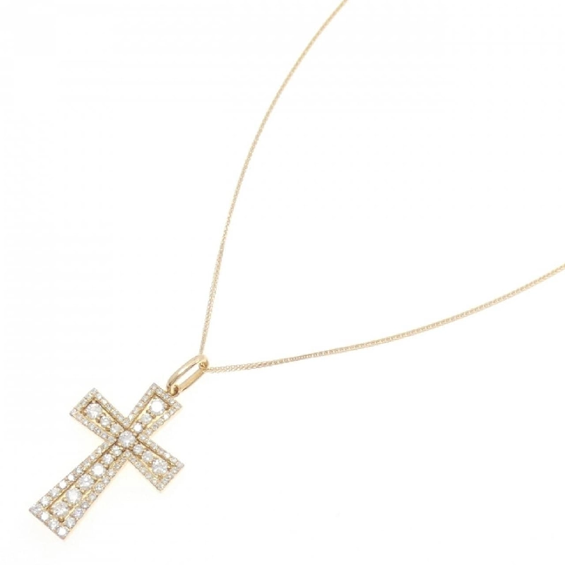 K18YG Dây chuyền kim cương chéo 1.10CT - Hàng hiệu Chính hãng 859051