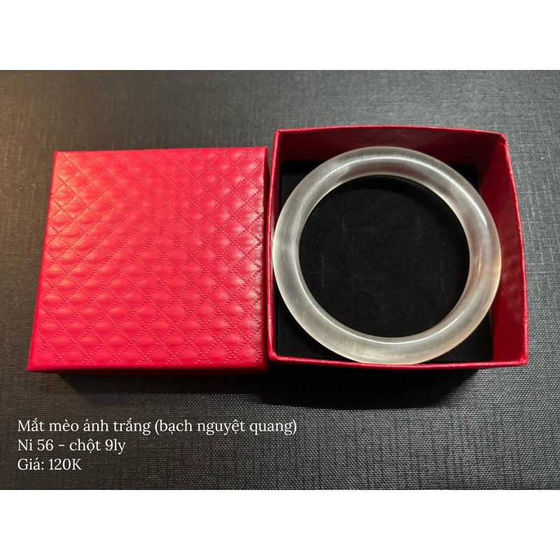 VÒNG ĐÁ MẮT MÈO ÁNH TRẮNG (Bạch Nguyệt Quang) - Ni 56 - Chột 9mm 452764