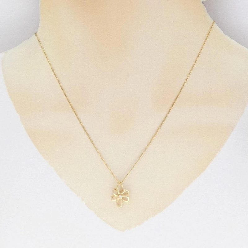 K18YG Hoa Đá Kim Cương Dây Chuyền 0.02CT - Hàng hiệu Chính hãng 859549