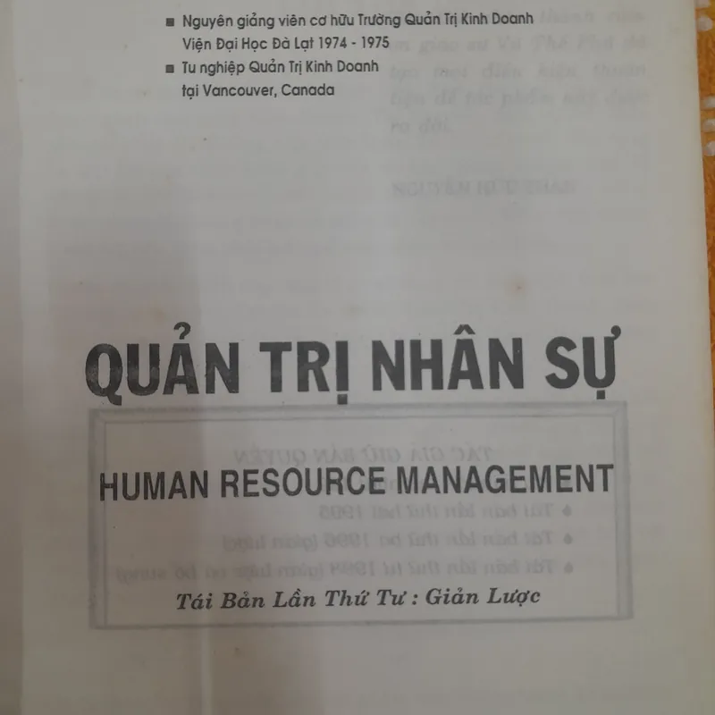 Quản trị nhân sự. TG Nguyễn Hữu Thân 576696