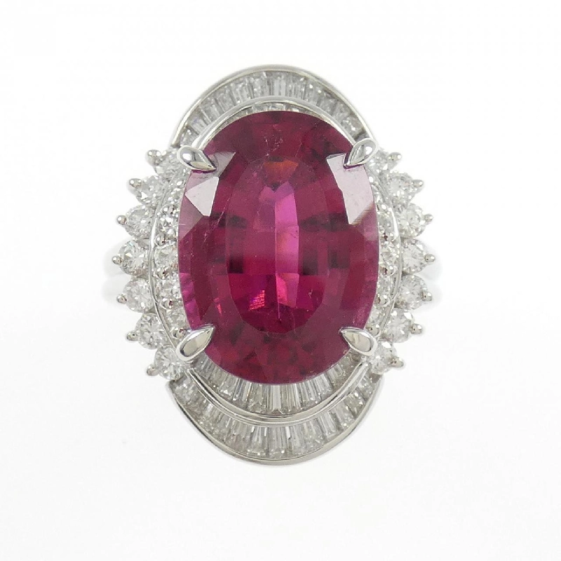 Nhẫn tourmaline rubelite PT900 5.912CT - Hàng hiệu Authentic 851449