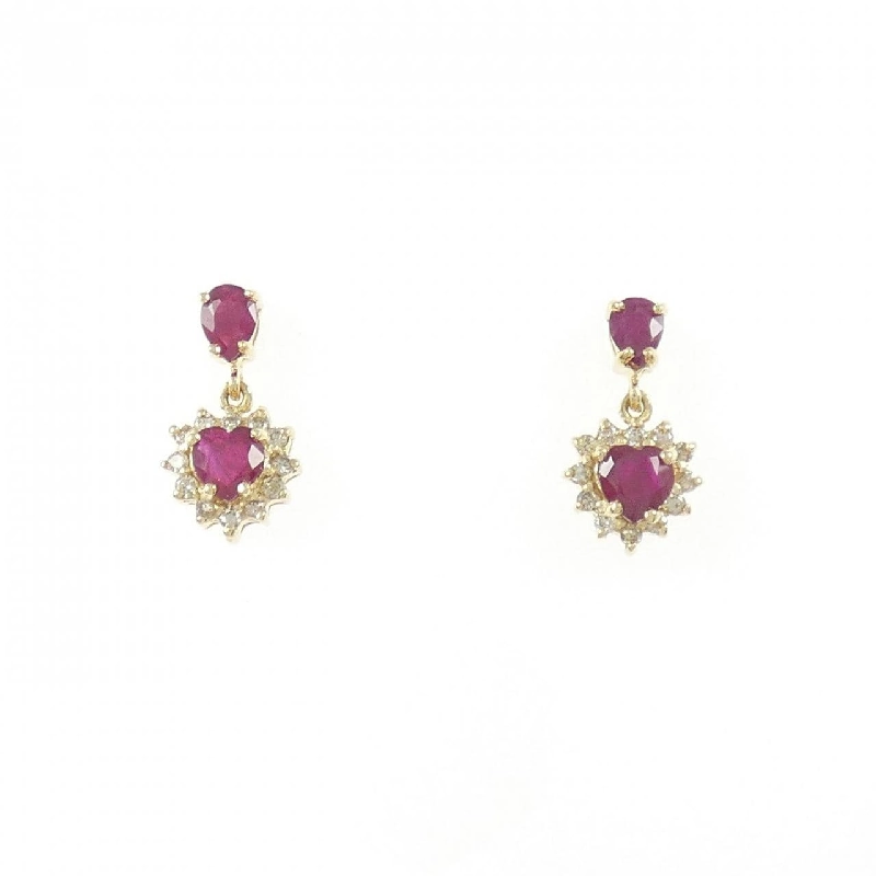 K18YG Bông tai Ruby - Hàng hiệu Chính hãng 872609